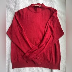 Vintage Woodward 100% Cashmere Mock Neck Sweater Red L